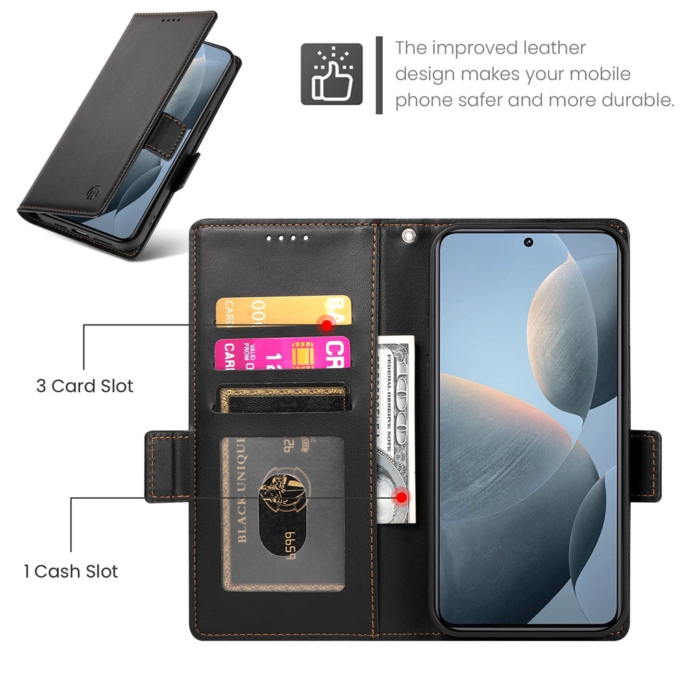 Xiaomi Poco X6 Pro 5G Global Magnetic Leather Wallet Case with Card Slots, Stand Function & Full Protection