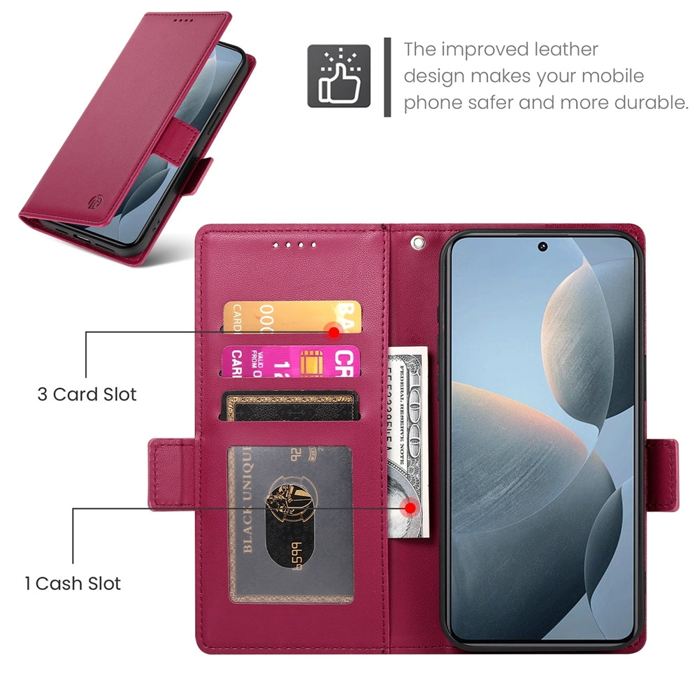Xiaomi Poco X6 Pro 5G Global Magnetic Leather Wallet Case with Card Slots, Stand Function & Full Protection