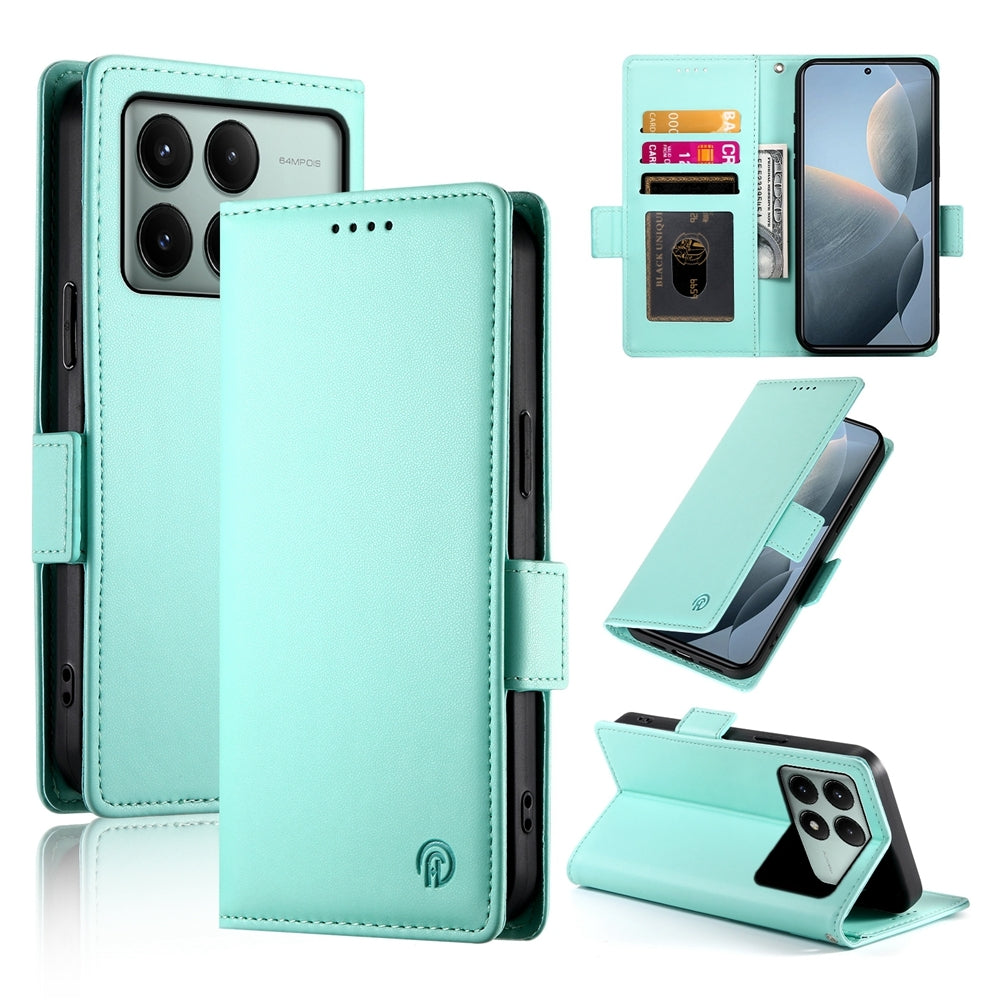 Xiaomi Poco X6 Pro 5G Global Magnetic Leather Wallet Case with Card Slots, Stand Function & Full Protection