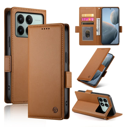 Xiaomi Poco X6 Pro 5G Global Magnetic Leather Wallet Case with Card Slots, Stand Function & Full Protection