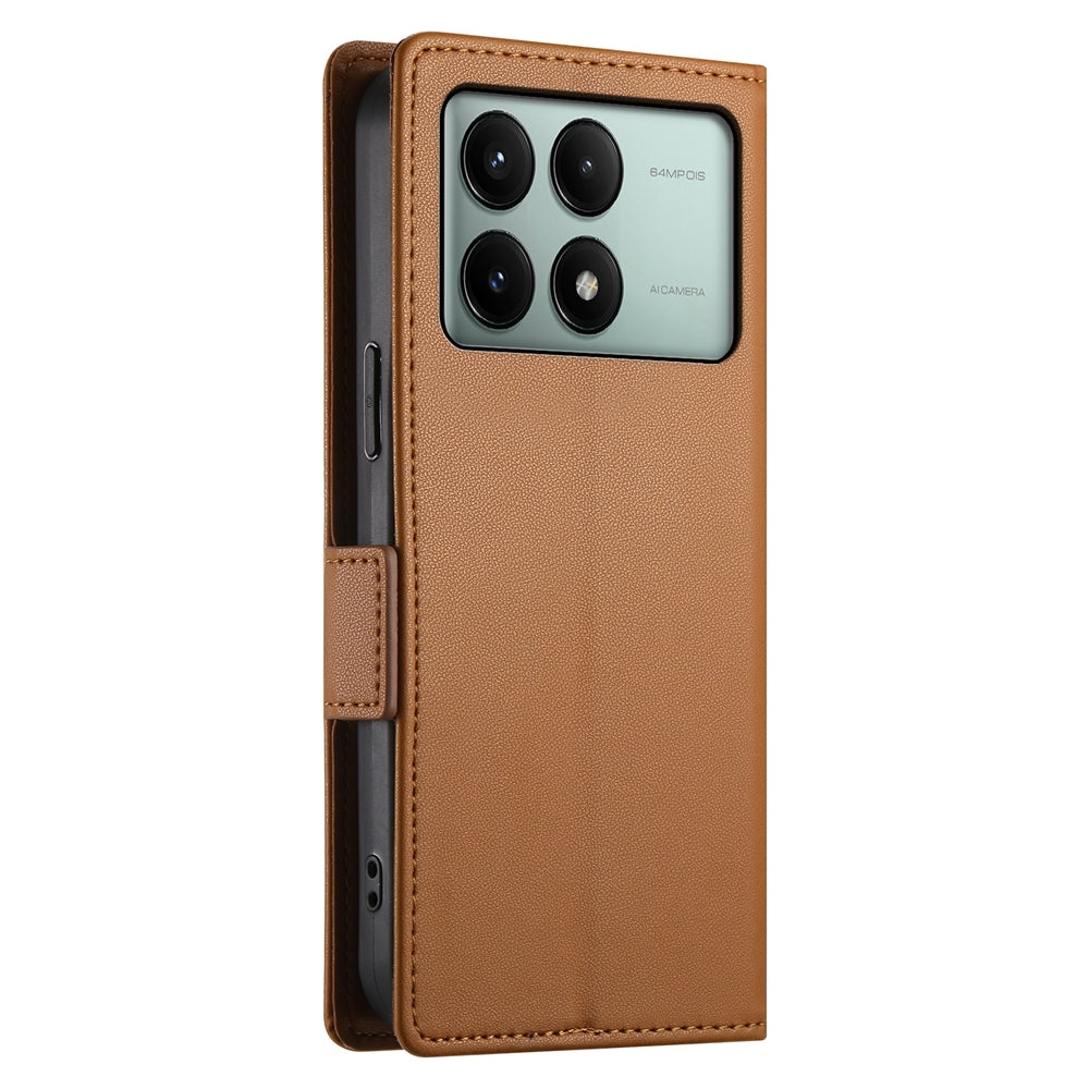 Xiaomi Poco X6 Pro 5G Global Magnetic Leather Wallet Case with Card Slots, Stand Function & Full Protection