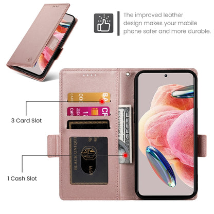 Xiaomi Redmi Note 12 4G Global Magnetic Leather Wallet Case with Card Slots, Stand Function & Full Protection