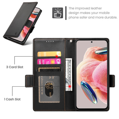 Xiaomi Redmi Note 12 4G Global Magnetic Leather Wallet Case with Card Slots, Stand Function & Full Protection