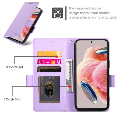Xiaomi Redmi Note 12 4G Global Magnetic Leather Wallet Case with Card Slots, Stand Function & Full Protection
