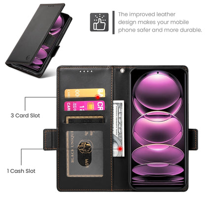 Xiaomi Redmi Note 12 Pro Speed Magnetic Leather Wallet Case with Card Slots, Stand Function & Full Protection