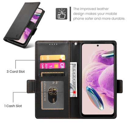 Xiaomi Redmi Note 12S 4G Magnetic Leather Wallet Case with Card Slots, Stand Function & Full Protection