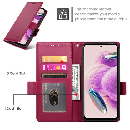Xiaomi Redmi Note 12S 4G Magnetic Leather Wallet Case with Card Slots, Stand Function & Full Protection