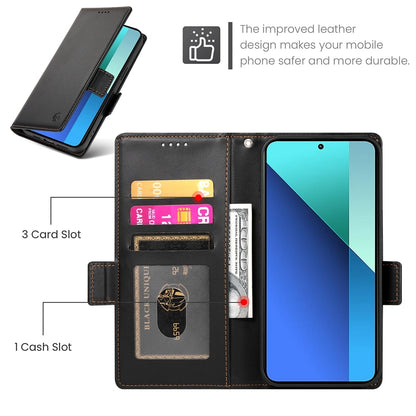 Xiaomi Redmi Note 13 4G Magnetic Leather Wallet Case with Card Slots, Stand Function & Full Protection