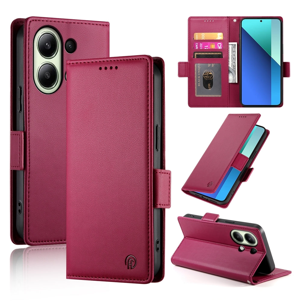 Xiaomi Redmi Note 13 4G Magnetic Leather Wallet Case with Card Slots, Stand Function & Full Protection