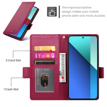 Xiaomi Redmi Note 13 4G Magnetic Leather Wallet Case with Card Slots, Stand Function & Full Protection
