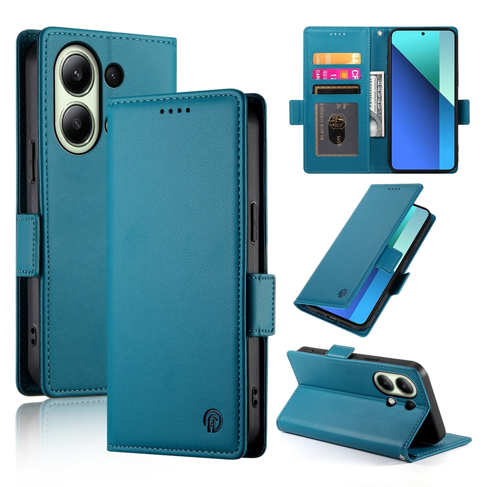 Xiaomi Redmi Note 13 4G Magnetic Leather Wallet Case with Card Slots, Stand Function & Full Protection