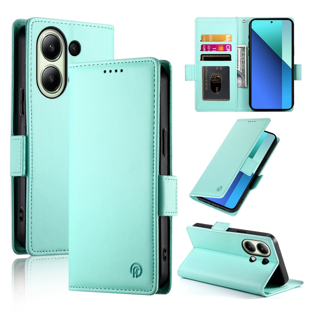 Xiaomi Redmi Note 13 4G Magnetic Leather Wallet Case with Card Slots, Stand Function & Full Protection
