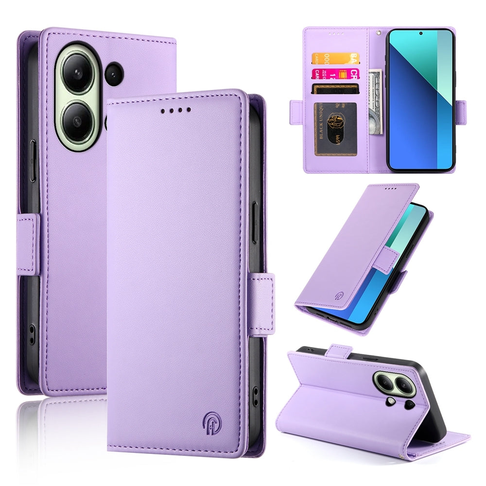 Xiaomi Redmi Note 13 4G Magnetic Leather Wallet Case with Card Slots, Stand Function & Full Protection