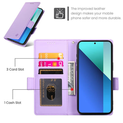 Xiaomi Redmi Note 13 4G Magnetic Leather Wallet Case with Card Slots, Stand Function & Full Protection