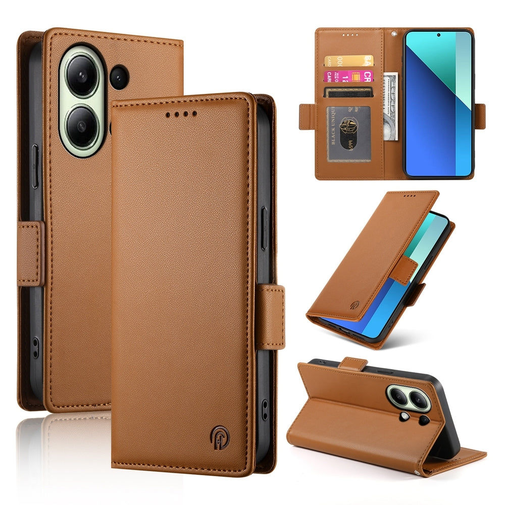 Xiaomi Redmi Note 13 4G Magnetic Leather Wallet Case with Card Slots, Stand Function & Full Protection