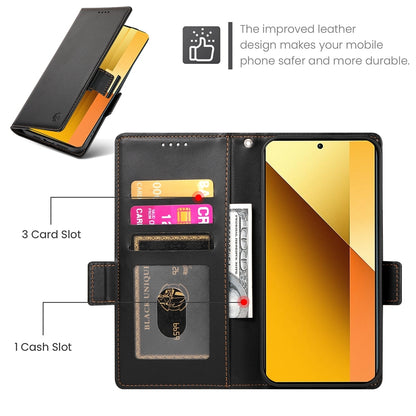 Xiaomi Redmi Note 13 5G Magnetic Leather Wallet Case with Card Slots, Stand Function & Full Protection