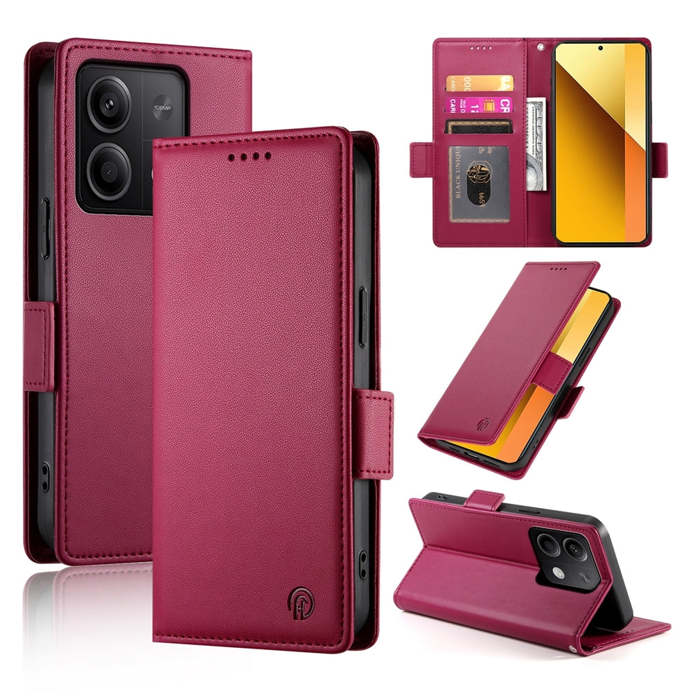 Xiaomi Redmi Note 13 5G Magnetic Leather Wallet Case with Card Slots, Stand Function & Full Protection