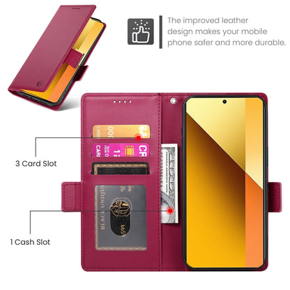 Xiaomi Redmi Note 13 5G Magnetic Leather Wallet Case with Card Slots, Stand Function & Full Protection