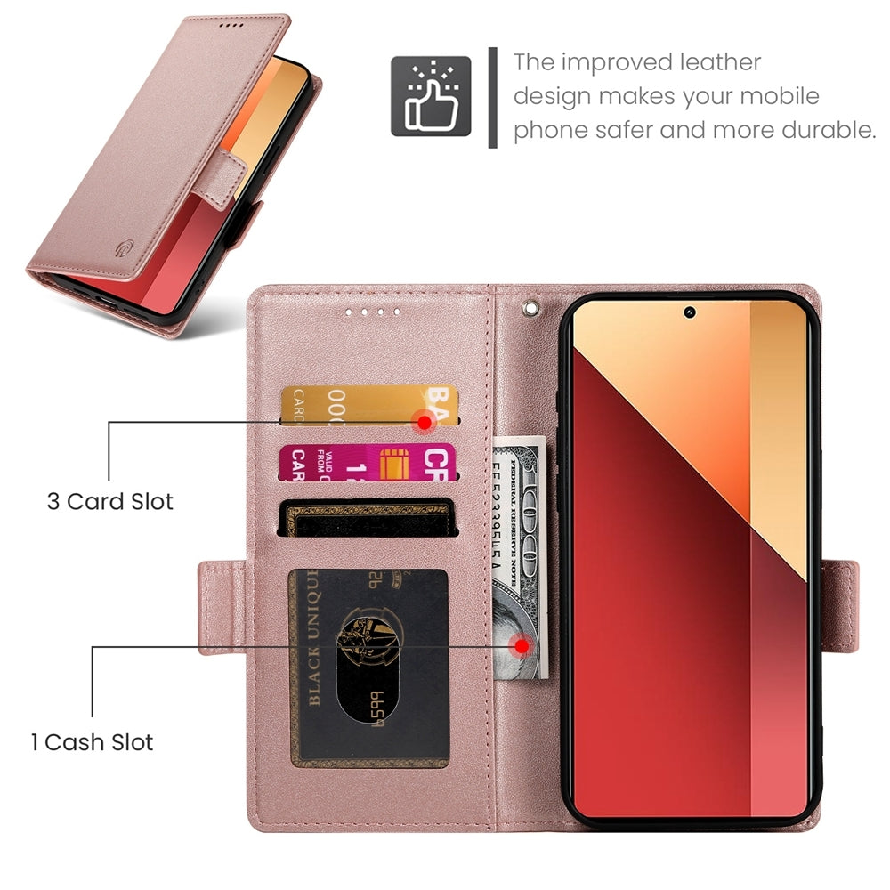 Xiaomi Redmi Note 13 Pro 4G Magnetic Leather Wallet Case with Card Slots, Stand Function & Full Protection