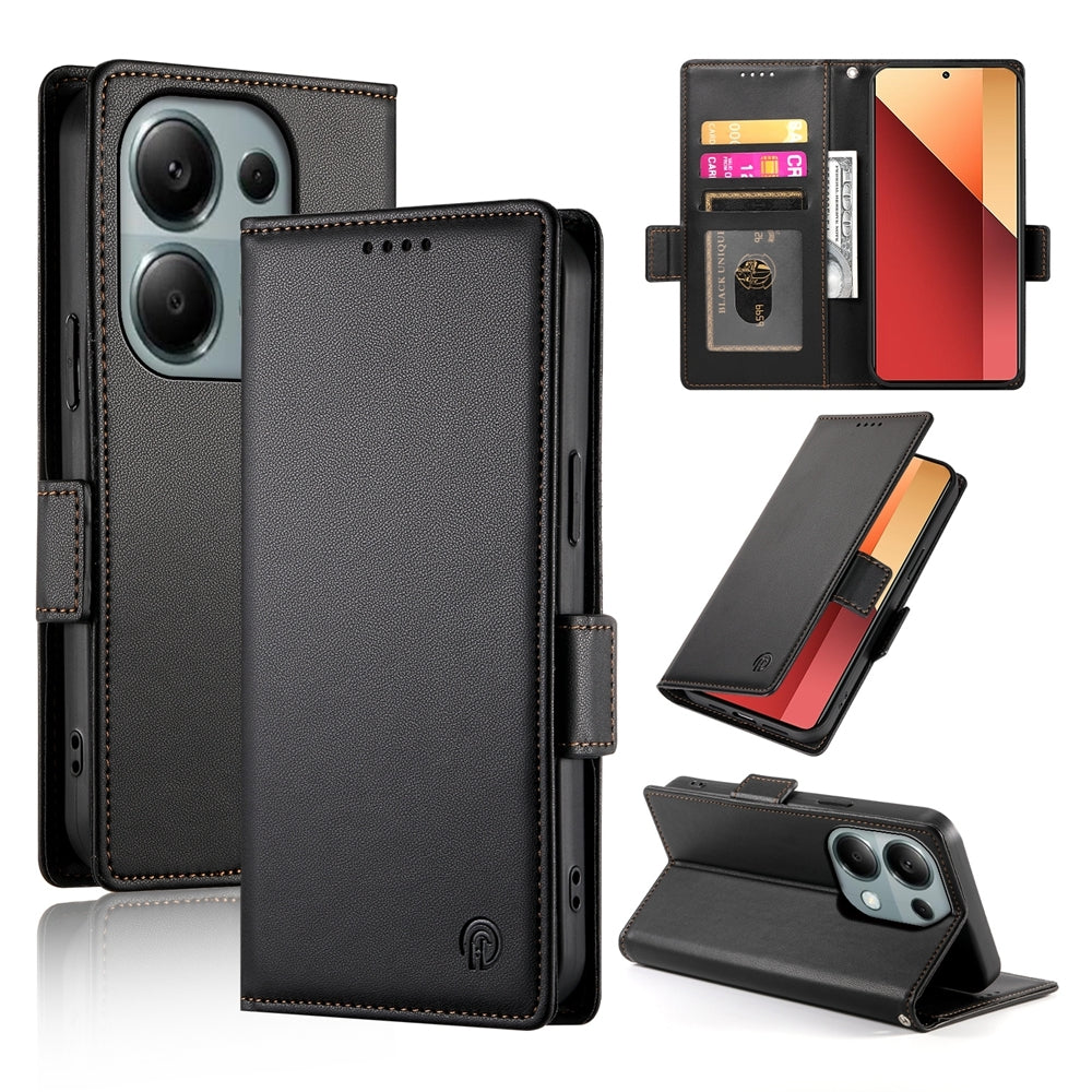 Xiaomi Redmi Note 13 Pro 4G Magnetic Leather Wallet Case with Card Slots, Stand Function & Full Protection