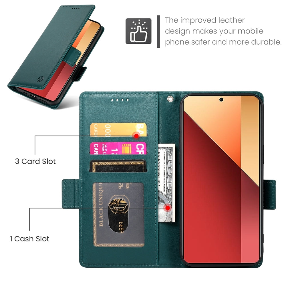 Xiaomi Redmi Note 13 Pro 4G Magnetic Leather Wallet Case with Card Slots, Stand Function & Full Protection