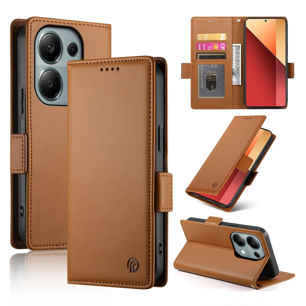 Xiaomi Redmi Note 13 Pro 4G Magnetic Leather Wallet Case with Card Slots, Stand Function & Full Protection