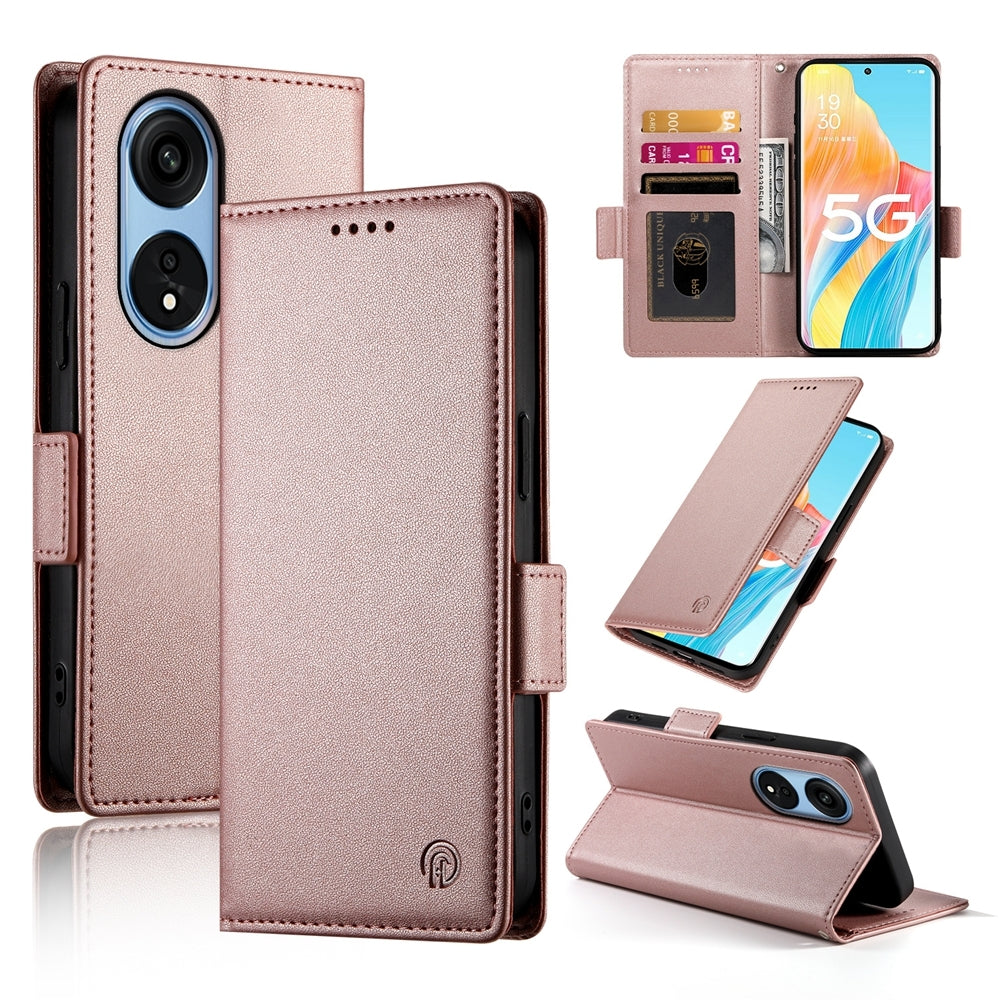 OPPO A1 Pro Magnetic Leather Wallet Case with Card Slots, Stand Function & Full Protection