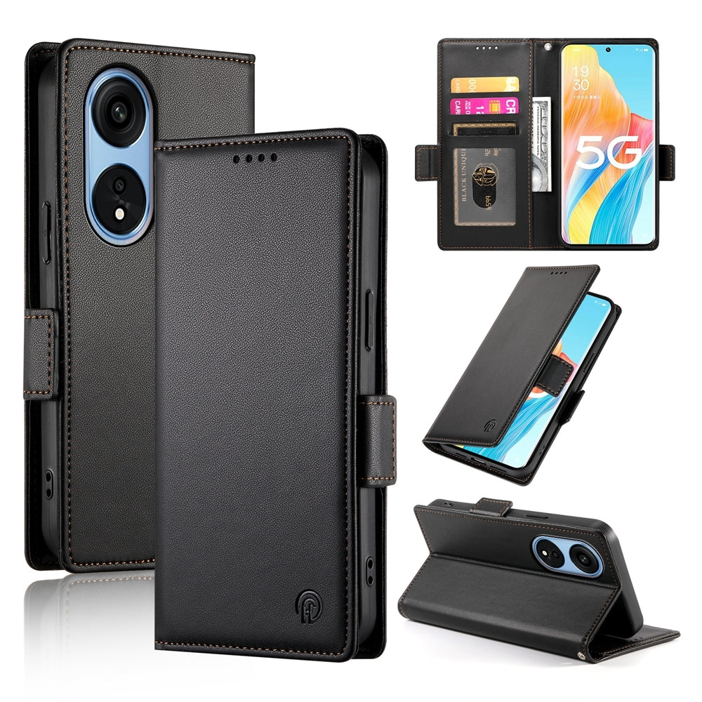 OPPO A1 Pro Magnetic Leather Wallet Case with Card Slots, Stand Function & Full Protection