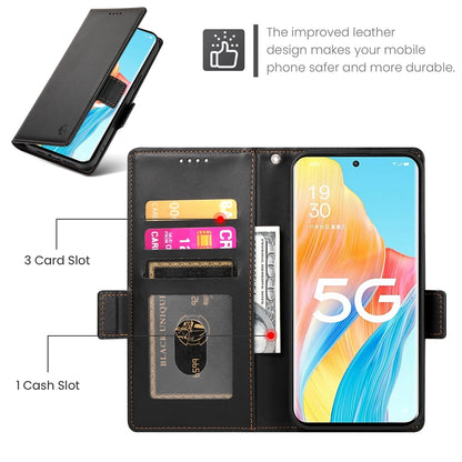 OPPO Reno8 T 5G Magnetic Leather Wallet Case with Card Slots, Stand Function & Full Protection
