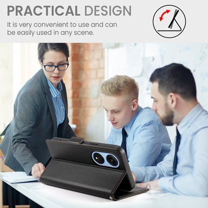 OPPO A1 Pro Magnetic Leather Wallet Case with Card Slots, Stand Function & Full Protection