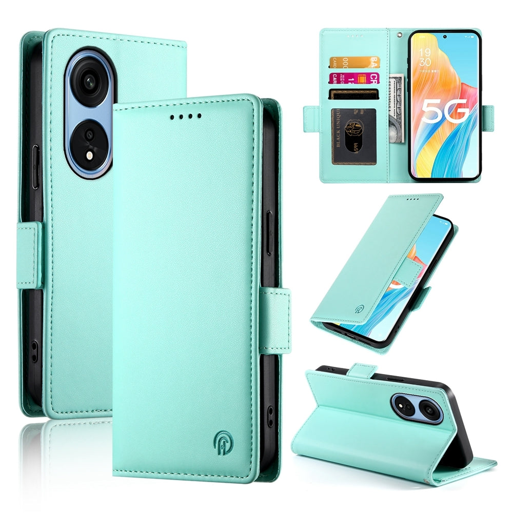 OPPO Reno8 T 5G Magnetic Leather Wallet Case with Card Slots, Stand Function & Full Protection