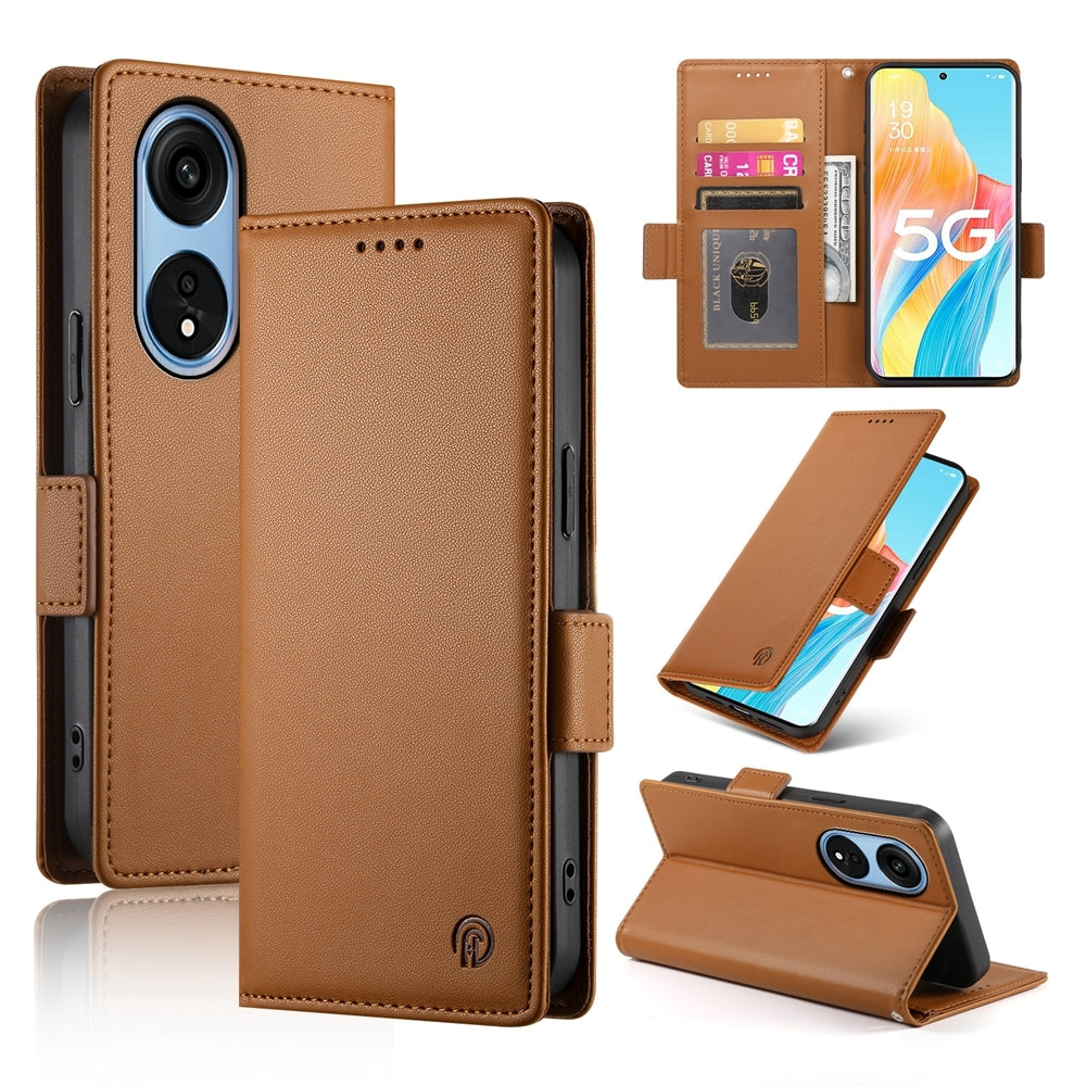 OPPO A1 Pro Magnetic Leather Wallet Case with Card Slots, Stand Function & Full Protection