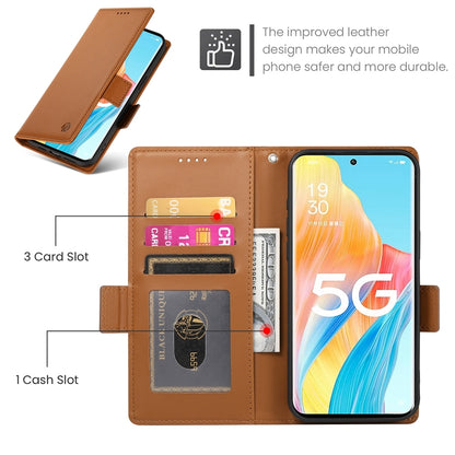 OPPO Reno8 T 5G Magnetic Leather Wallet Case with Card Slots, Stand Function & Full Protection