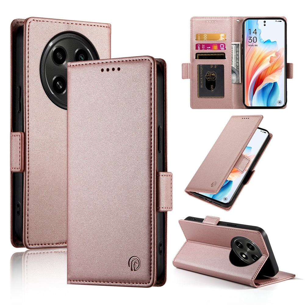 OPPO A2 Pro Magnetic Leather Wallet Case with Card Slots, Stand Function & Full Protection