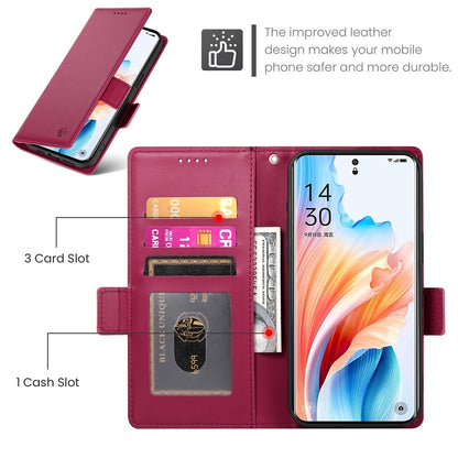 OPPO A3 Pro Magnetic Leather Wallet Case with Card Slots, Stand Function & Full Protection