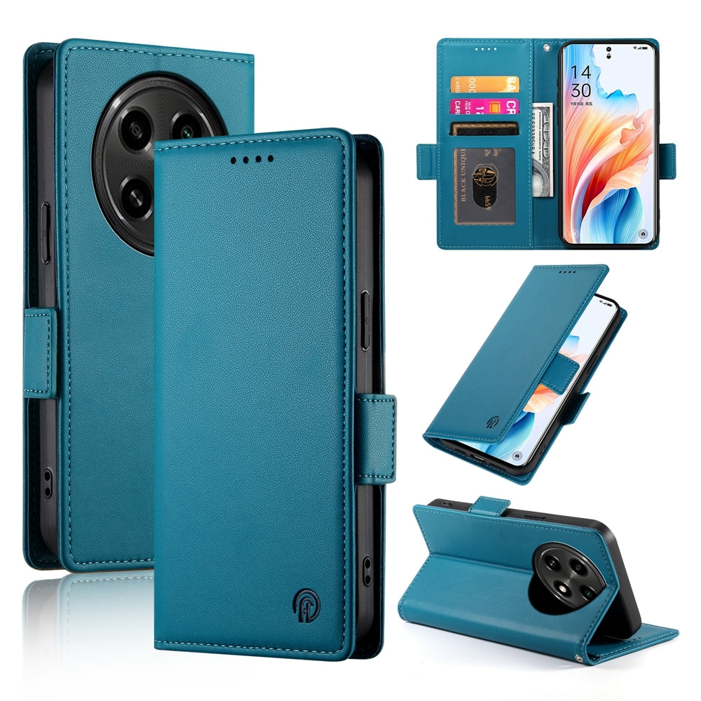 OPPO A2 Pro Magnetic Leather Wallet Case with Card Slots, Stand Function & Full Protection