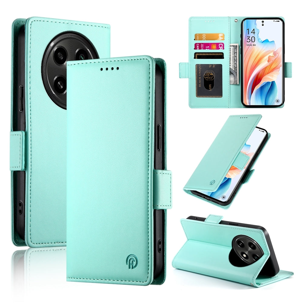 OPPO A2 Pro Magnetic Leather Wallet Case with Card Slots, Stand Function & Full Protection