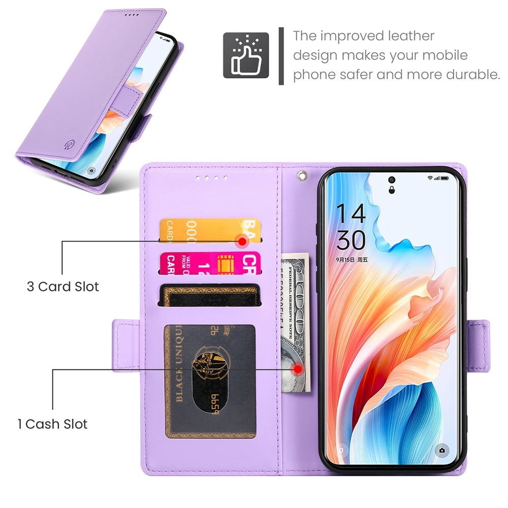 OPPO A2 Pro Magnetic Leather Wallet Case with Card Slots, Stand Function & Full Protection