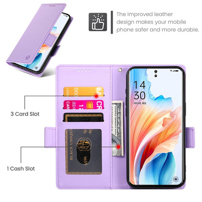 OPPO A3 Pro Magnetic Leather Wallet Case with Card Slots, Stand Function & Full Protection