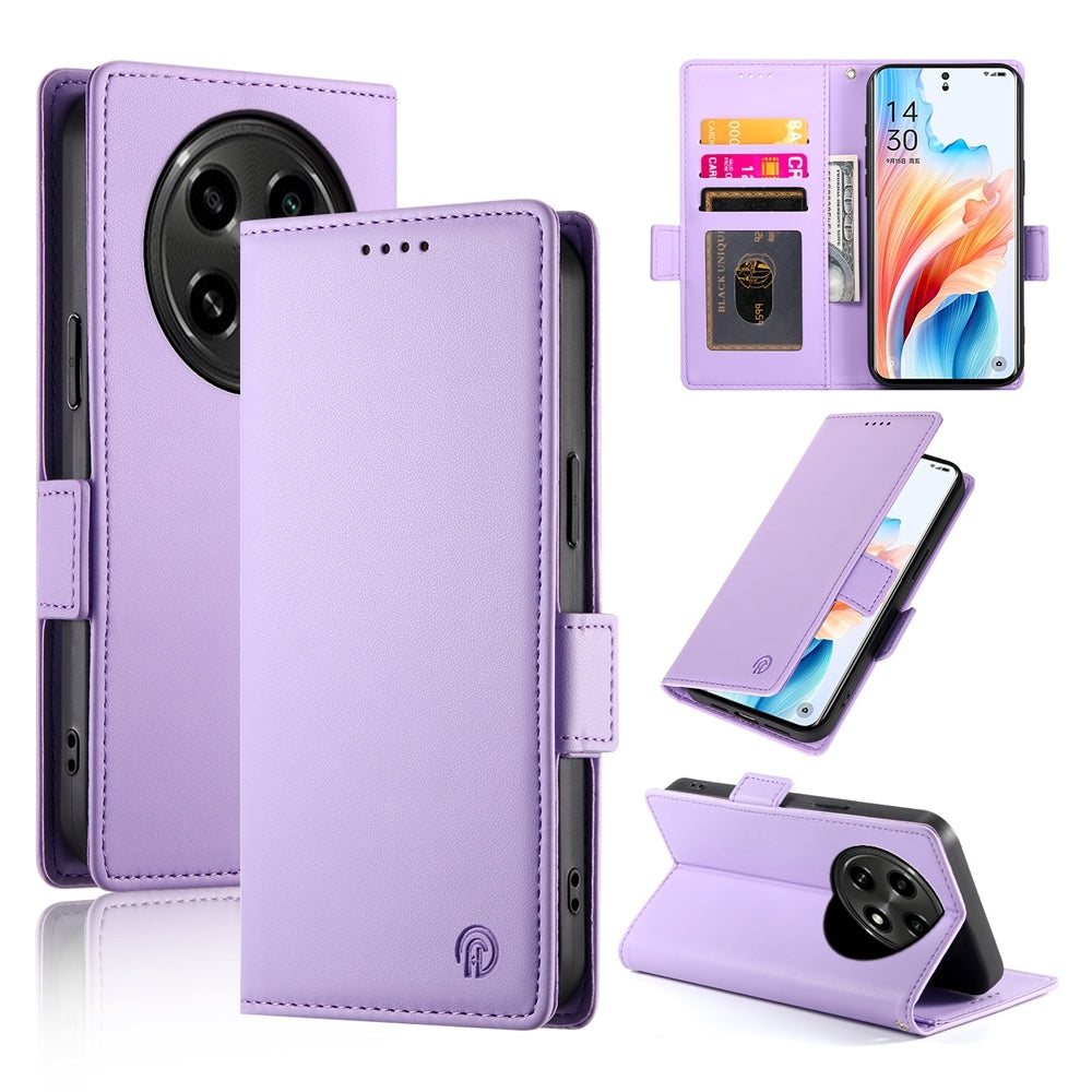 OPPO A3 Pro Magnetic Leather Wallet Case with Card Slots, Stand Function & Full Protection
