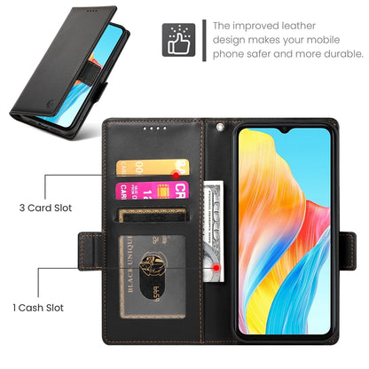 OPPO A38 4G Magnetic Leather Wallet Case with Card Slots, Stand Function & Full Protection