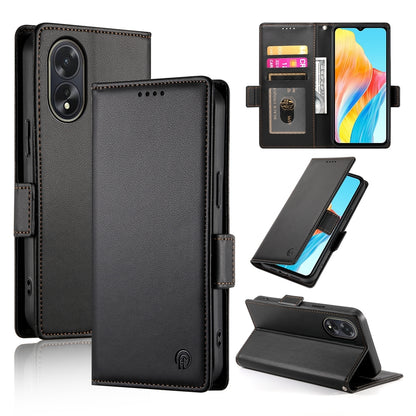 OPPO A38 4G Magnetic Leather Wallet Case with Card Slots, Stand Function & Full Protection