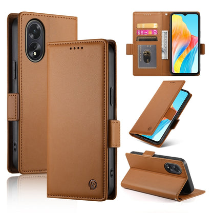 OPPO A38 4G Magnetic Leather Wallet Case with Card Slots, Stand Function & Full Protection