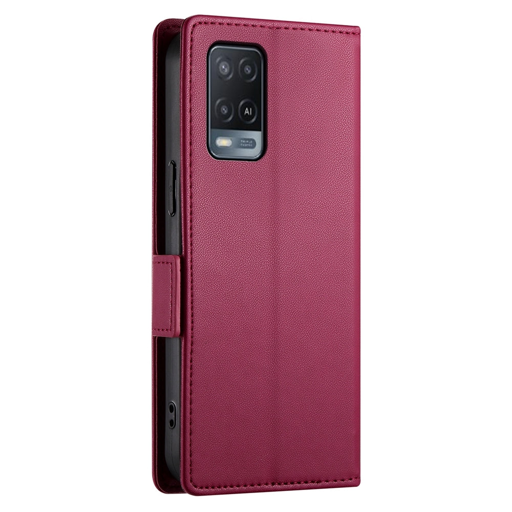 OPPO A55/A55s 5G Magnetic Leather Wallet Case with Card Slots, Stand Function & Full Protection