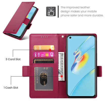 OPPO A55/A55s 5G Magnetic Leather Wallet Case with Card Slots, Stand Function & Full Protection