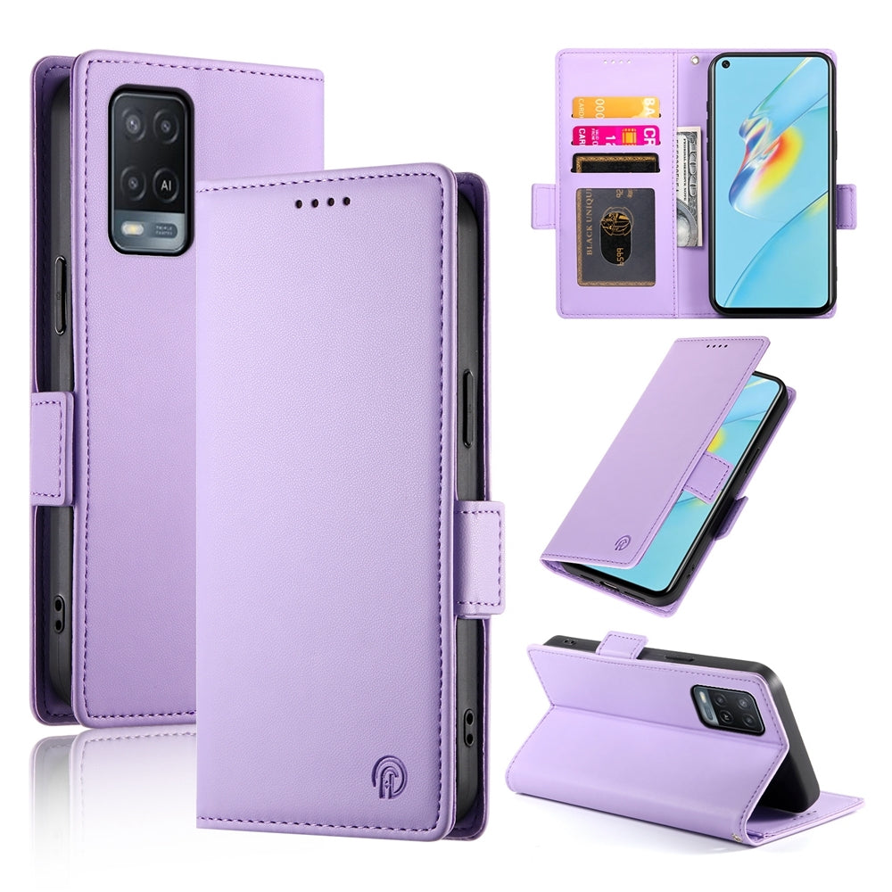 OPPO A55/A55s 5G Magnetic Leather Wallet Case with Card Slots, Stand Function & Full Protection