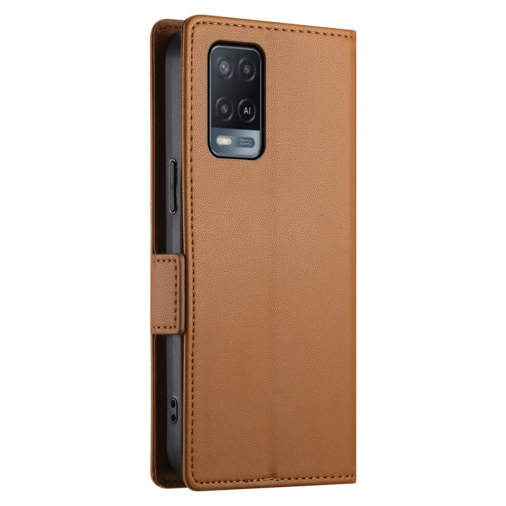 OPPO A54/A54s Magnetic Leather Wallet Case with Card Slots, Stand Function & Full Protection