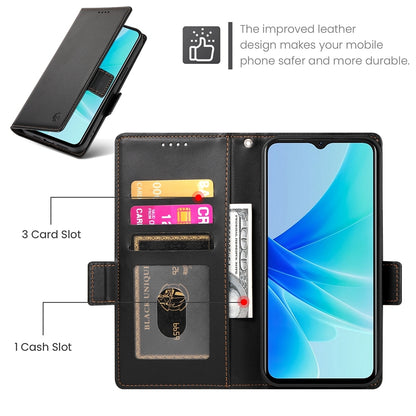 OPPO A57 4G Magnetic Leather Wallet Case with Card Slots, Stand Function & Full Protection