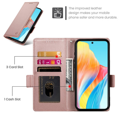 OPPO A58 4G Magnetic Leather Wallet Case with Card Slots, Stand Function & Full Protection