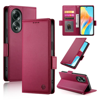 OPPO A58 4G Magnetic Leather Wallet Case with Card Slots, Stand Function & Full Protection